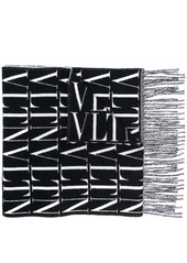Valentino monogram logo-jacquard knitted scarf