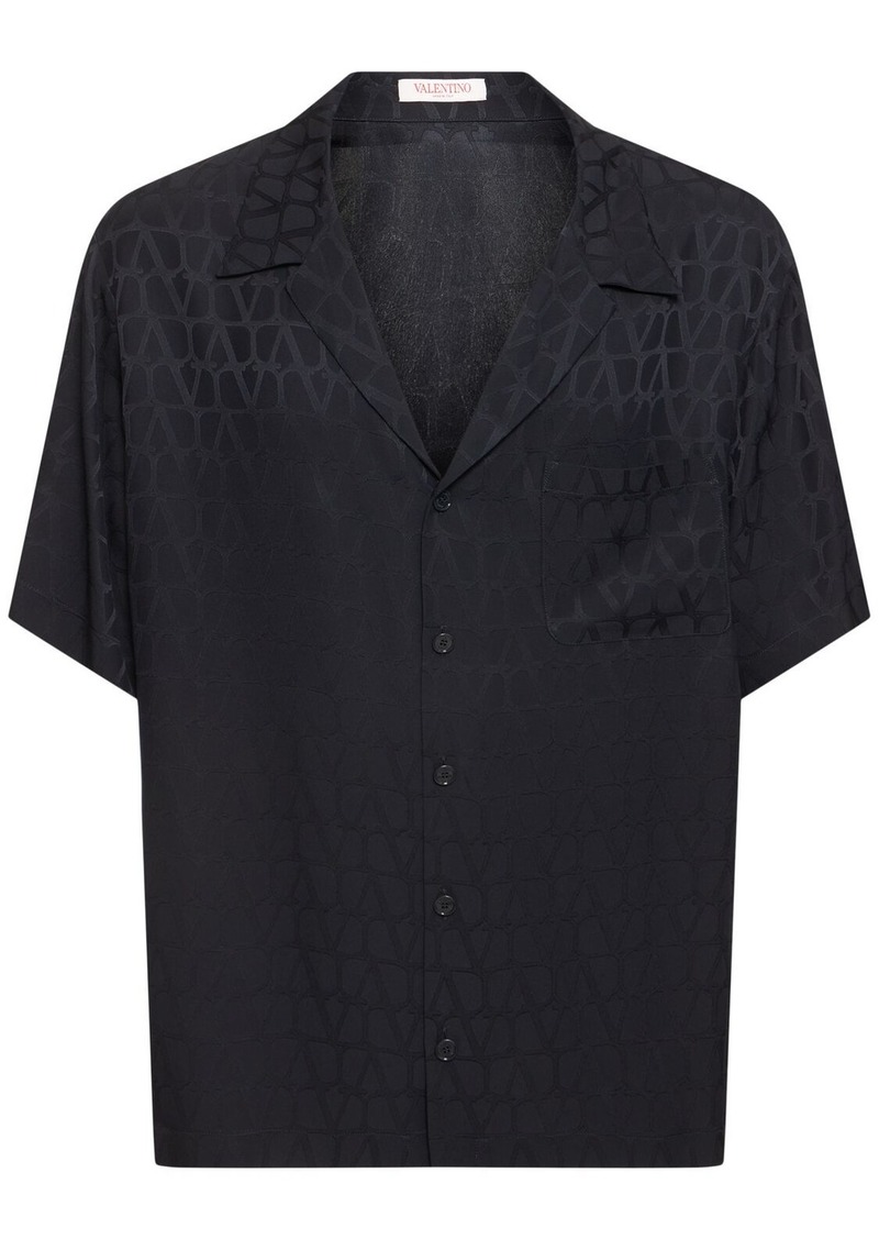 Valentino Monogram Logo Silk Shirt