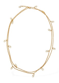 Valentino Multi V Logo Charm Necklace