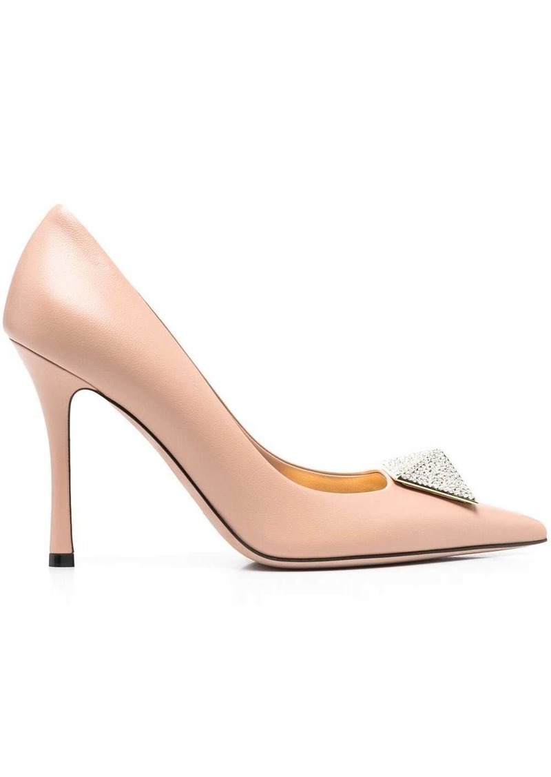 Valentino One Stud 100mm crystal-embellished pumps