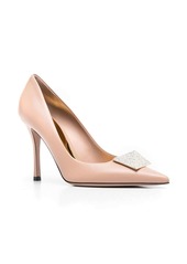 Valentino One Stud 100mm crystal-embellished pumps