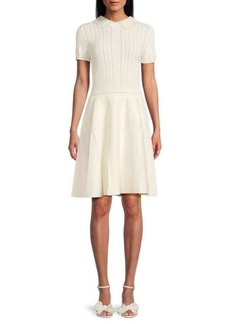 Valentino Open Knit Trim Mini Dress