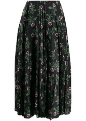 Valentino pleated floral print skirt