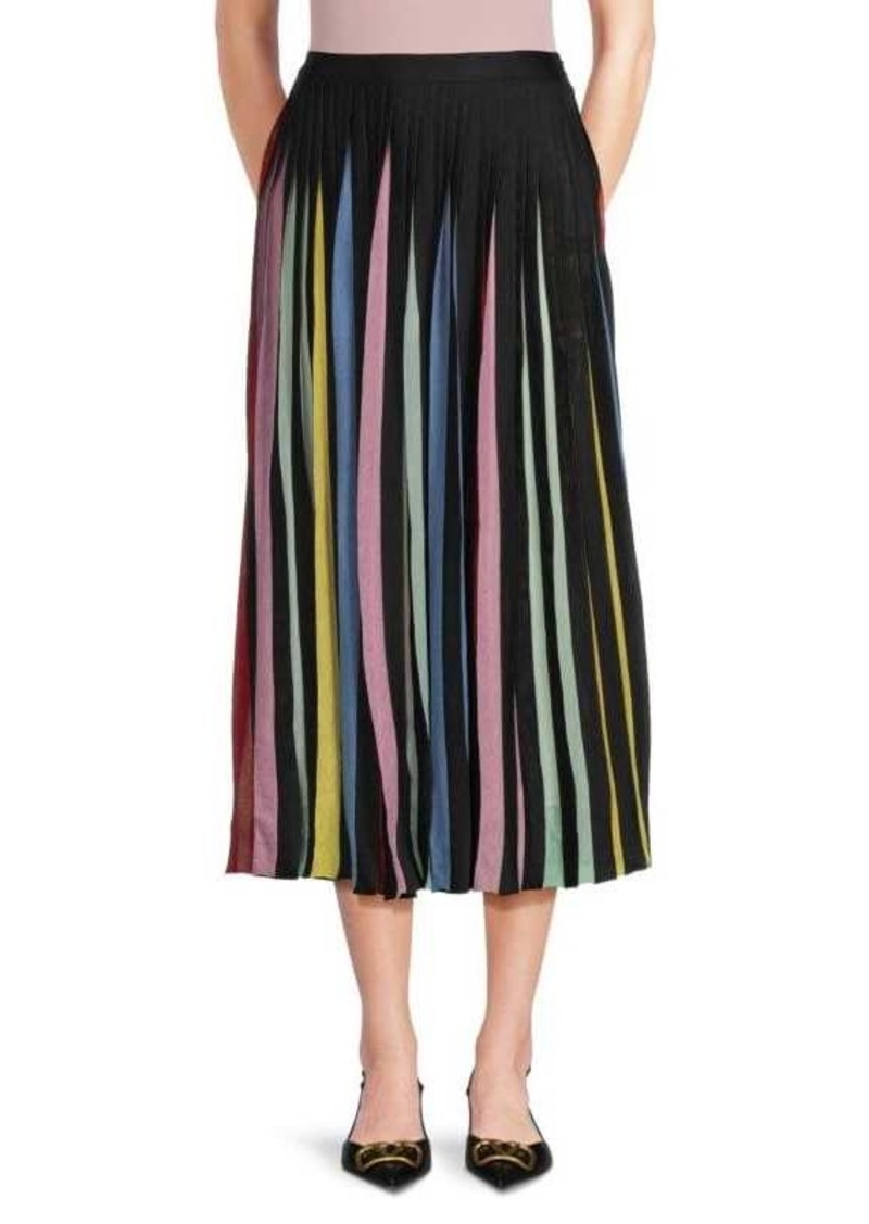 Valentino Pleated Midi A Line Skirt