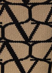 Valentino Printed Logo Jacquard Knit Crop Top