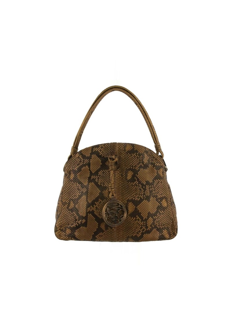 Valentino Python with Logo Charm Shoulder Bag