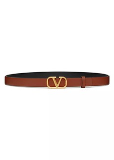 Valentino Reversible VLogo Signature Belt in Glossy Calfskin 20MM