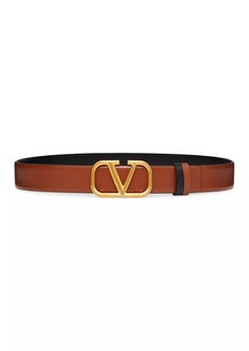 Valentino Reversible VLogo Signature Belt In Glossy Calfskin 30mm