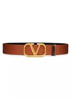 Valentino Reversible VLogo Signature Belt In Glossy Calfskin 40mm
