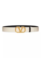 Valentino Reversible Vlogo Signature Belt In Grainy Calfskin 30mm
