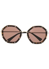 Valentino rhinestone-embellished octagonal-frame sunglasses