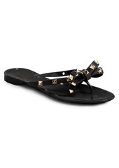 Valentino Rockstud Bow Jelly Thong Sandals