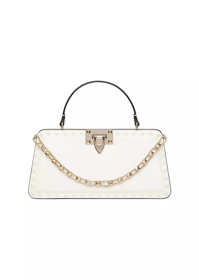 Valentino Rockstud Calfskin Top Handle Handbag