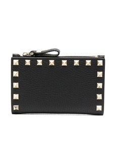 Valentino Rockstud zipped leather cardholder