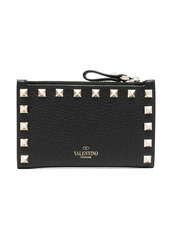 Valentino Rockstud zipped leather cardholder