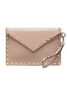 Valentino Rockstud leather clutch bag