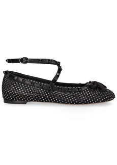 Valentino Rockstud Mesh Flats W/crystals