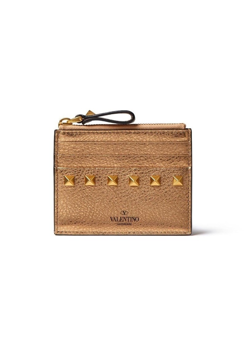 Valentino Rockstud zip-fastening cardholder