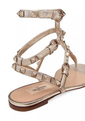 Valentino Rockstud Metallic Flat Flip-flop Sandal