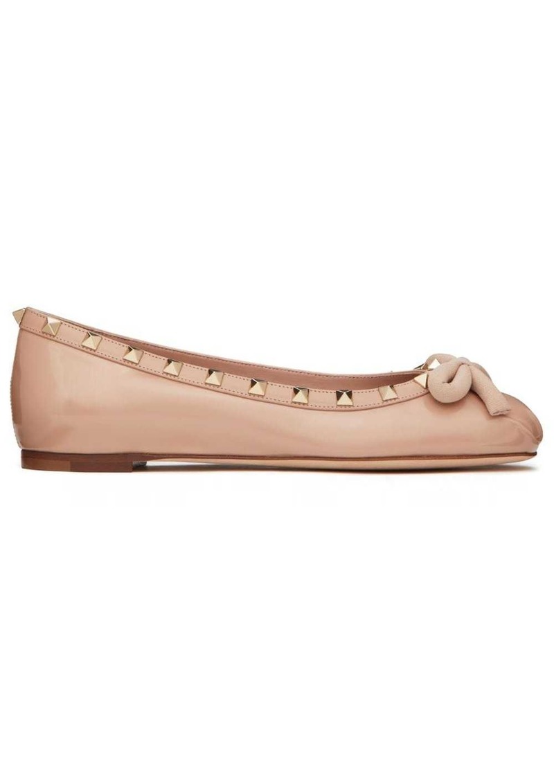 Valentino Rockstud patent-leather ballerina shoes