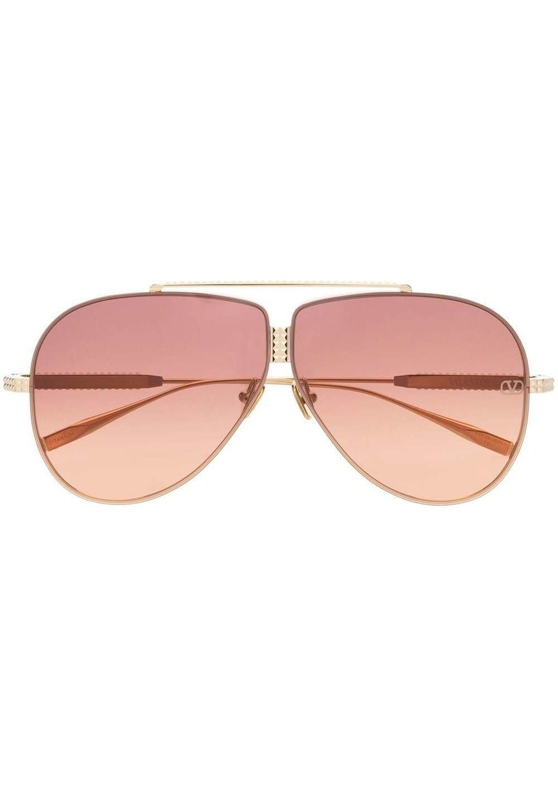 Valentino Rockstud pilot-frame sunglasses