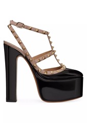 Valentino Rockstud Platform Pumps In Patent Leather 155 MM