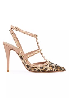 Valentino Rockstud Pumps With Animalier Crystal Embroidery 100 MM