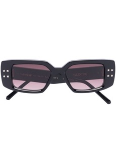 Valentino Rockstud rectangle-frame sunglasses