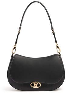 Valentino Saddle Logo Leather Shoulder Bag