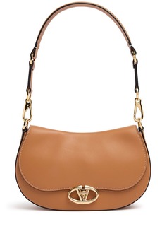 Valentino Saddle Logo Leather Shoulder Bag