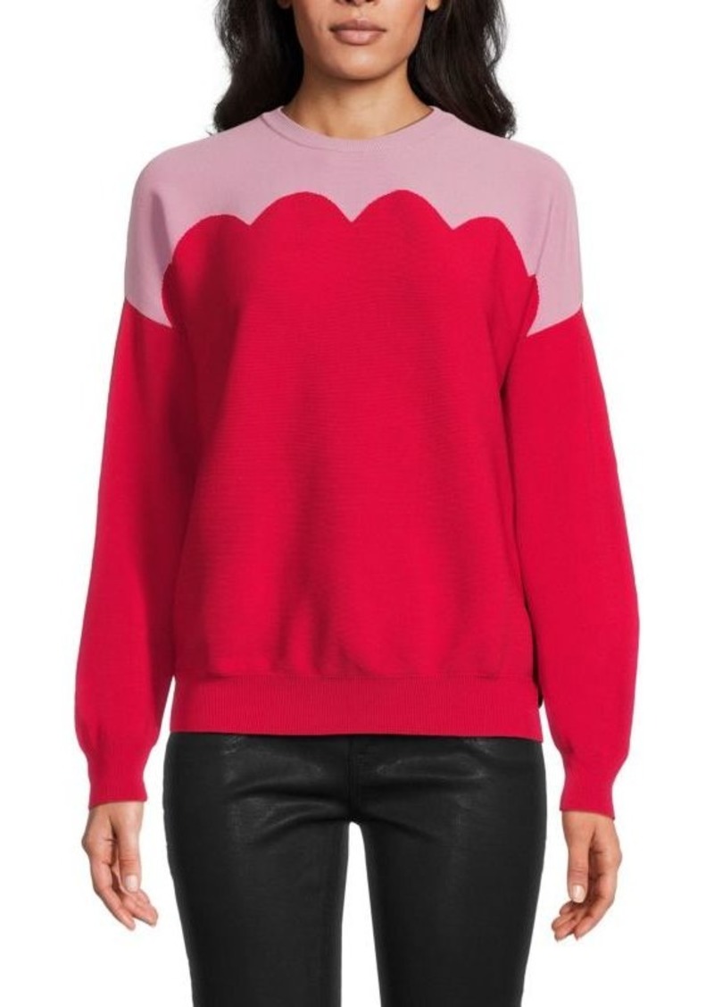 Valentino Scalloped Print Sweater