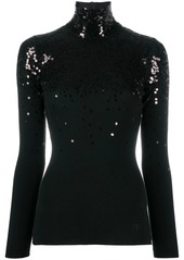 Valentino sequin-detail knitted roll neck