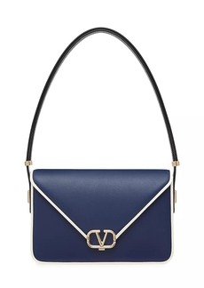 Valentino Shoulder Letter Bag in Two-Tone Smooth Calfskin