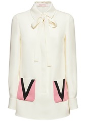 Valentino Silk Cady Logo Pocket Mini Dress