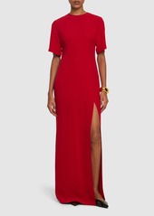 Valentino Silk Cady Short Sleeve Long Dress