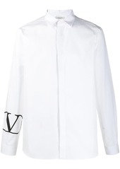 Valentino small logo print curved hem shirt