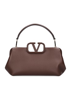 Valentino Small V Logo Napa Leather Top Handle Bag
