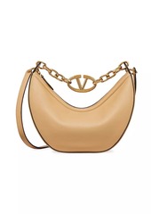 Valentino Small VLogo Moon Hobo Bag In Leather With Chain