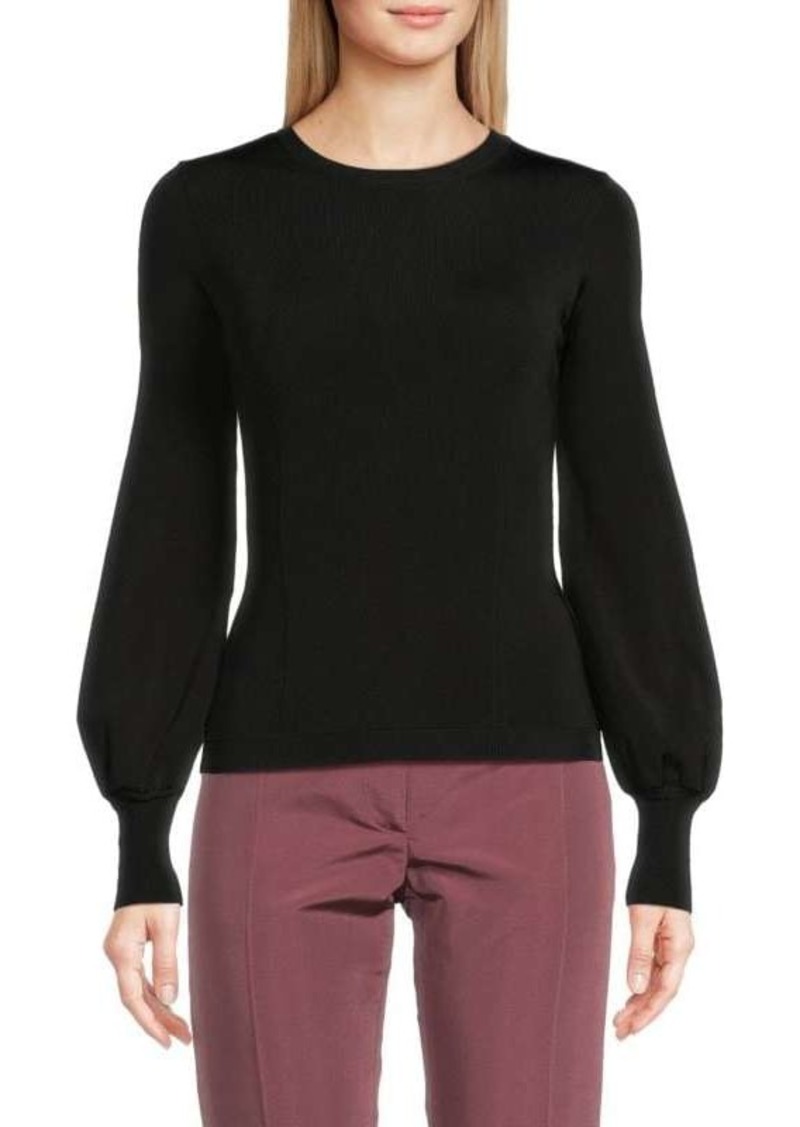 Valentino Solid Bishop Sleeve Sweater