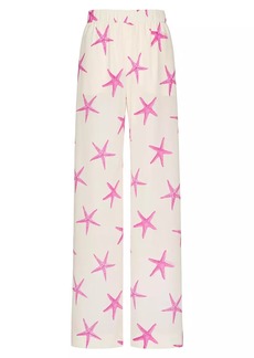 Valentino Starfish Crepe De Chine Pants