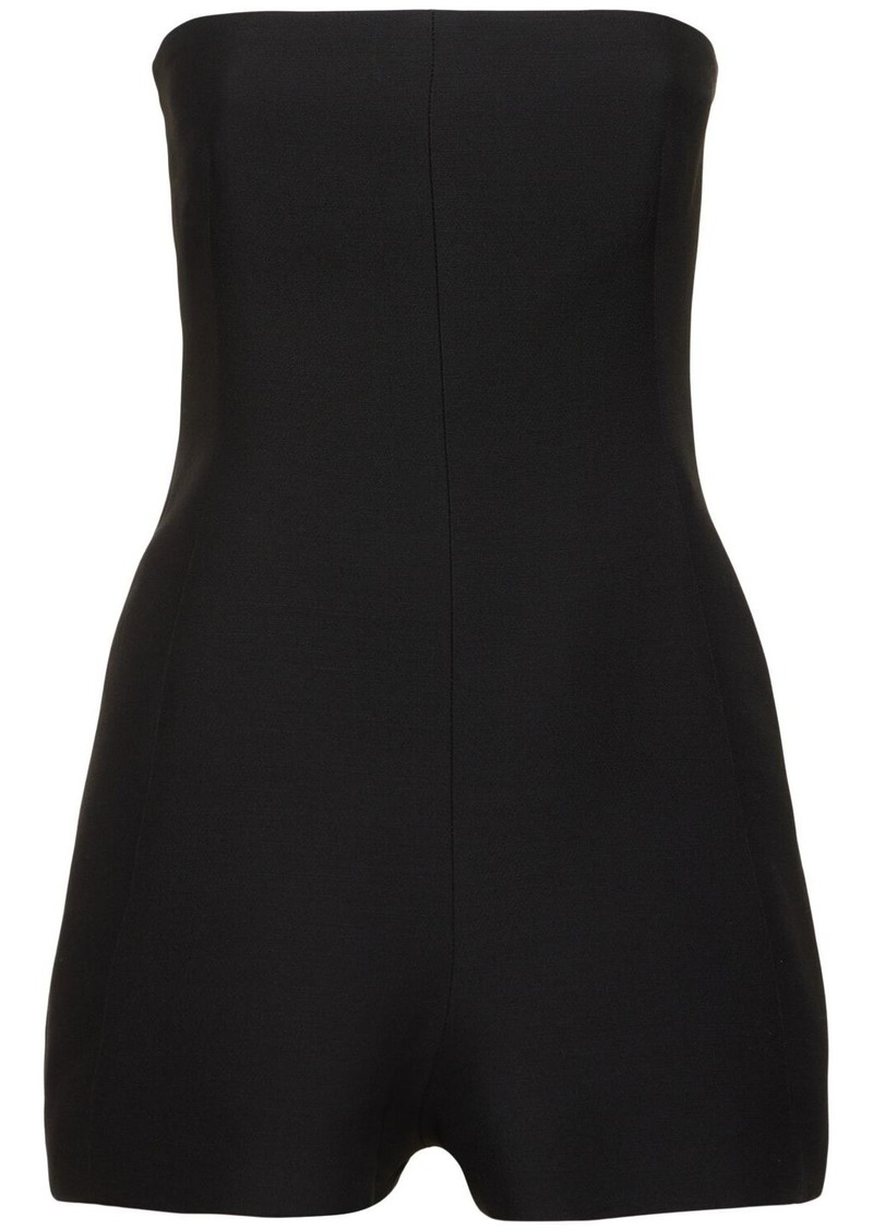 Valentino Strapless Crepe Short Jumpsuit