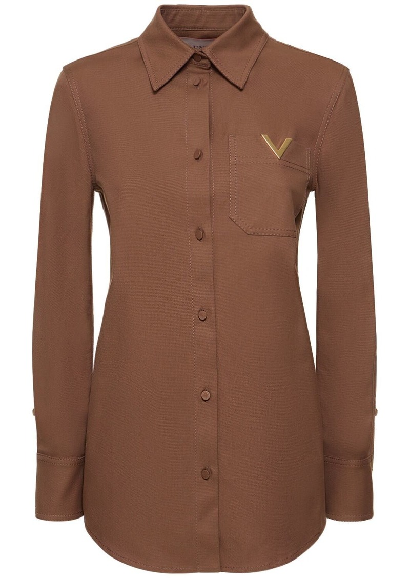 Valentino Stretch Cotton Canvas Shirt Jacket