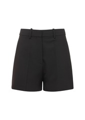 Valentino Stretch Wool Blend Mini Shorts
