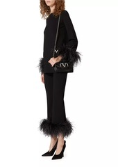 Valentino Stretched Viscose Jumper With Feathers