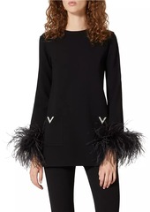 Valentino Stretched Viscose Jumper With Feathers