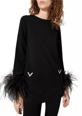 Valentino Stretched Viscose Jumper With Feathers