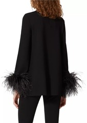 Valentino Stretched Viscose Jumper With Feathers