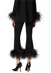 Valentino Stretched Viscose Pants With Feathers