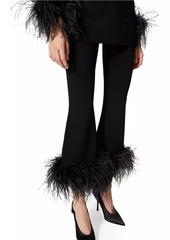 Valentino Stretched Viscose Pants With Feathers