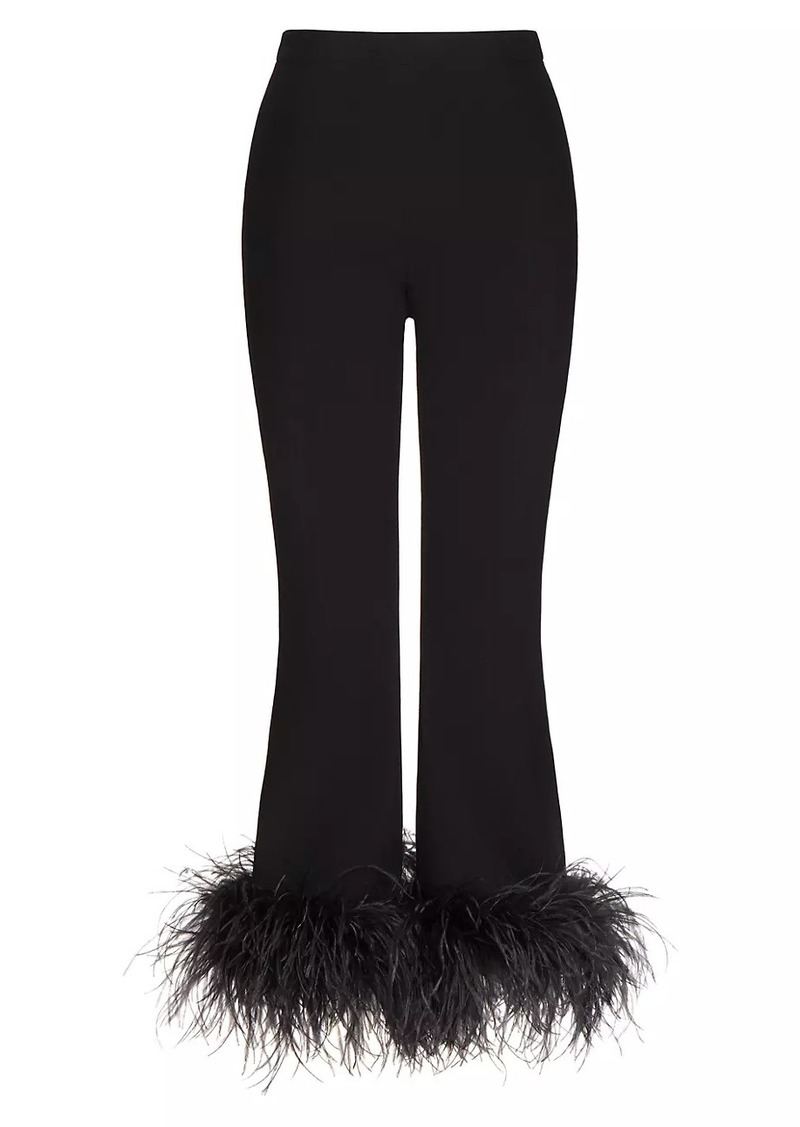 Valentino Stretched Viscose Pants With Feathers